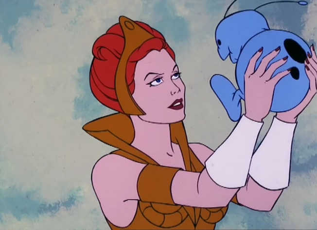 Teela with "Pookie" creature from "Into the Abyss."