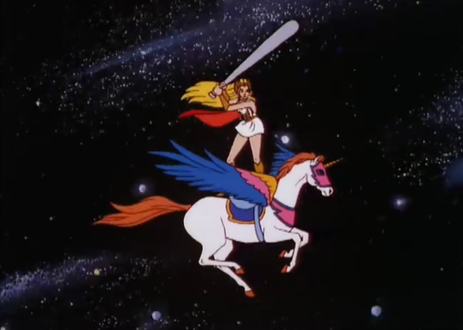 She-Ra bats meteors in "The Time Transformer."