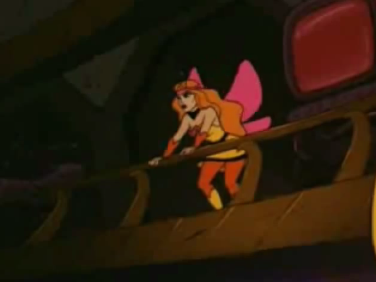 Sweet Bee surveys the chaos aboard a spaceship in She-Ra "Assault on the Hive"
