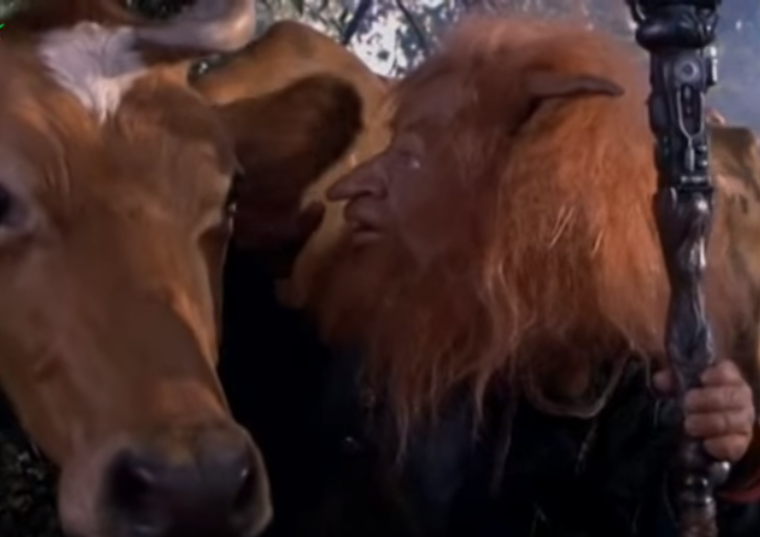 Gwildor, whispering "boo" into a cow's ear in "The Masters of the Universe"