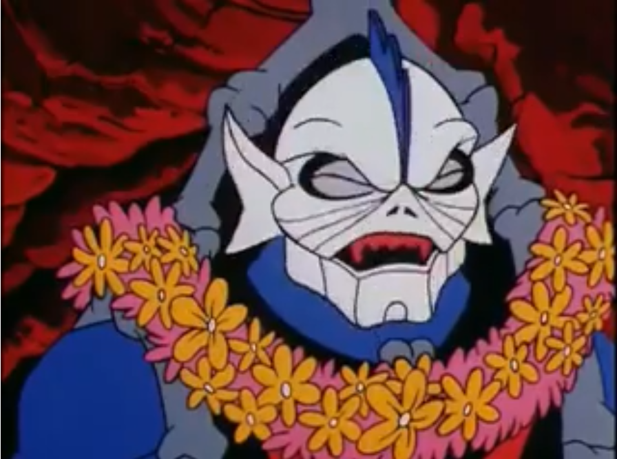 Hordak with a flower garland in the She-Ra episode "Flowers for Hordak."