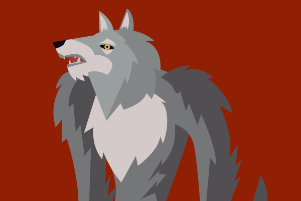 Werewolf on red field
