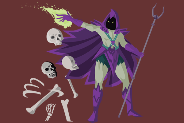 Necromancer with bones